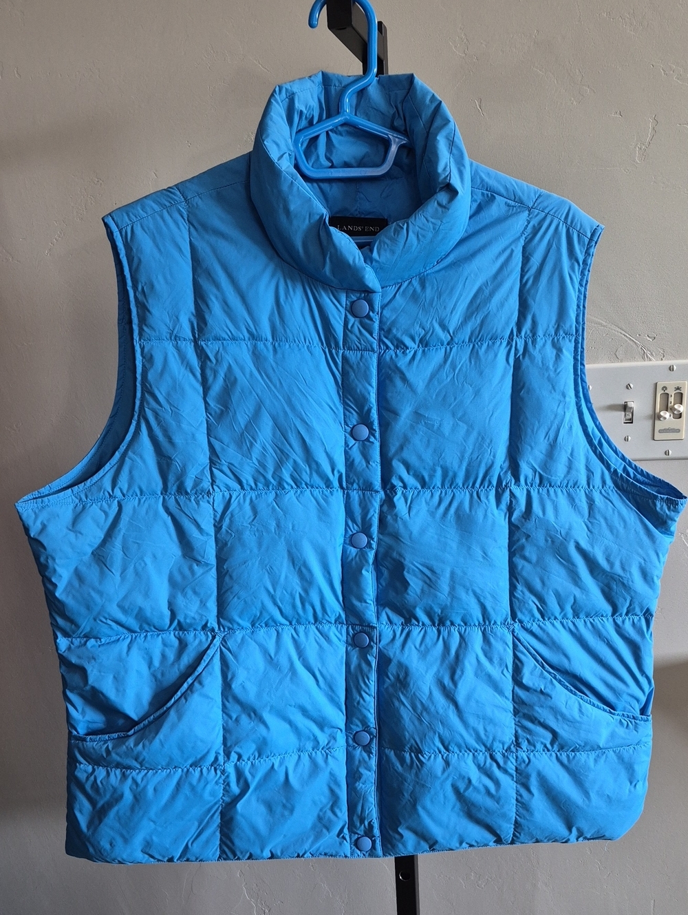 Lightweight Blue Quilted Sleeveless Puffer Vest - Women's XL